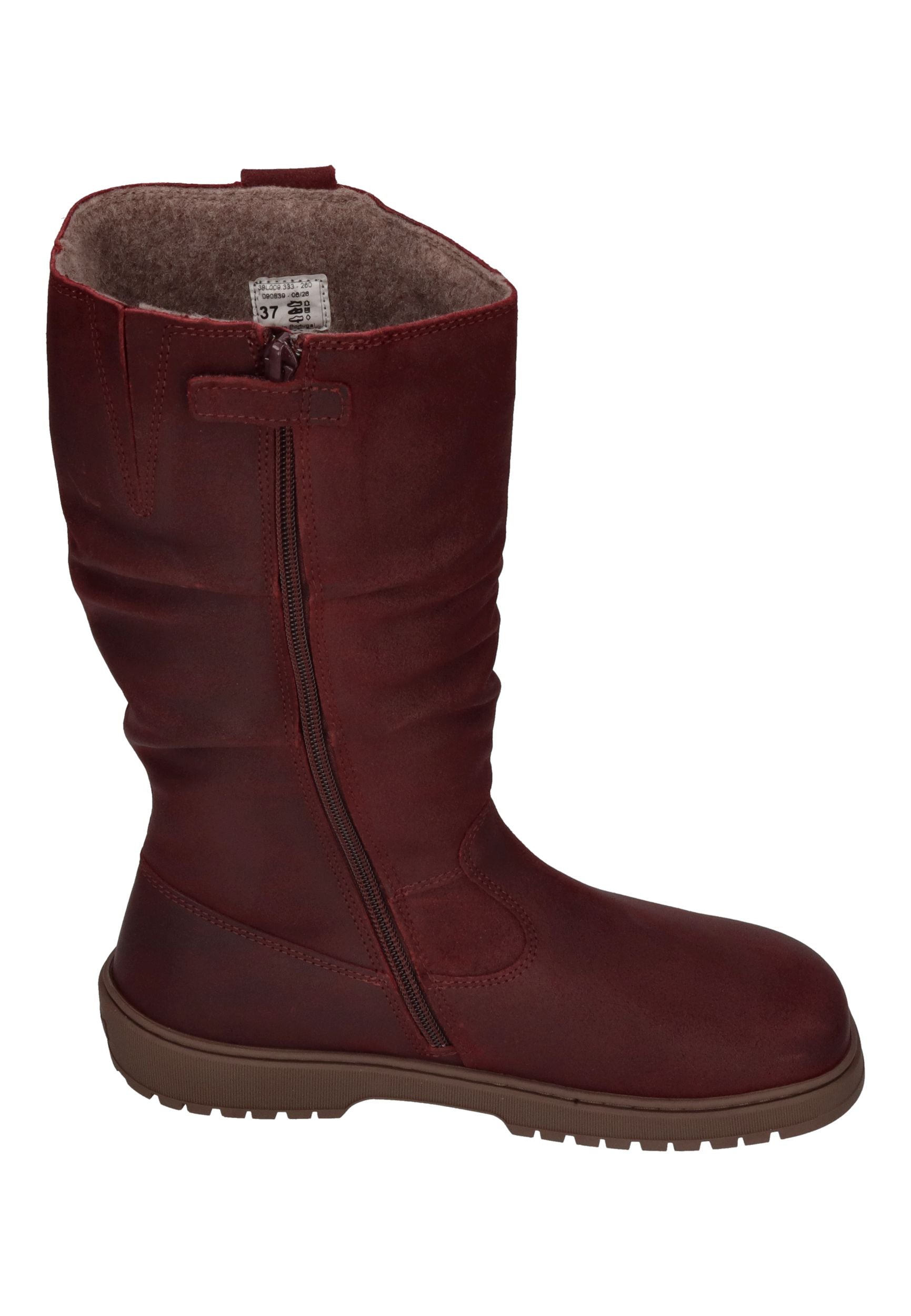 KOEL Damen gefütterte Barefoot Stiefel GLYRA FELT bordo