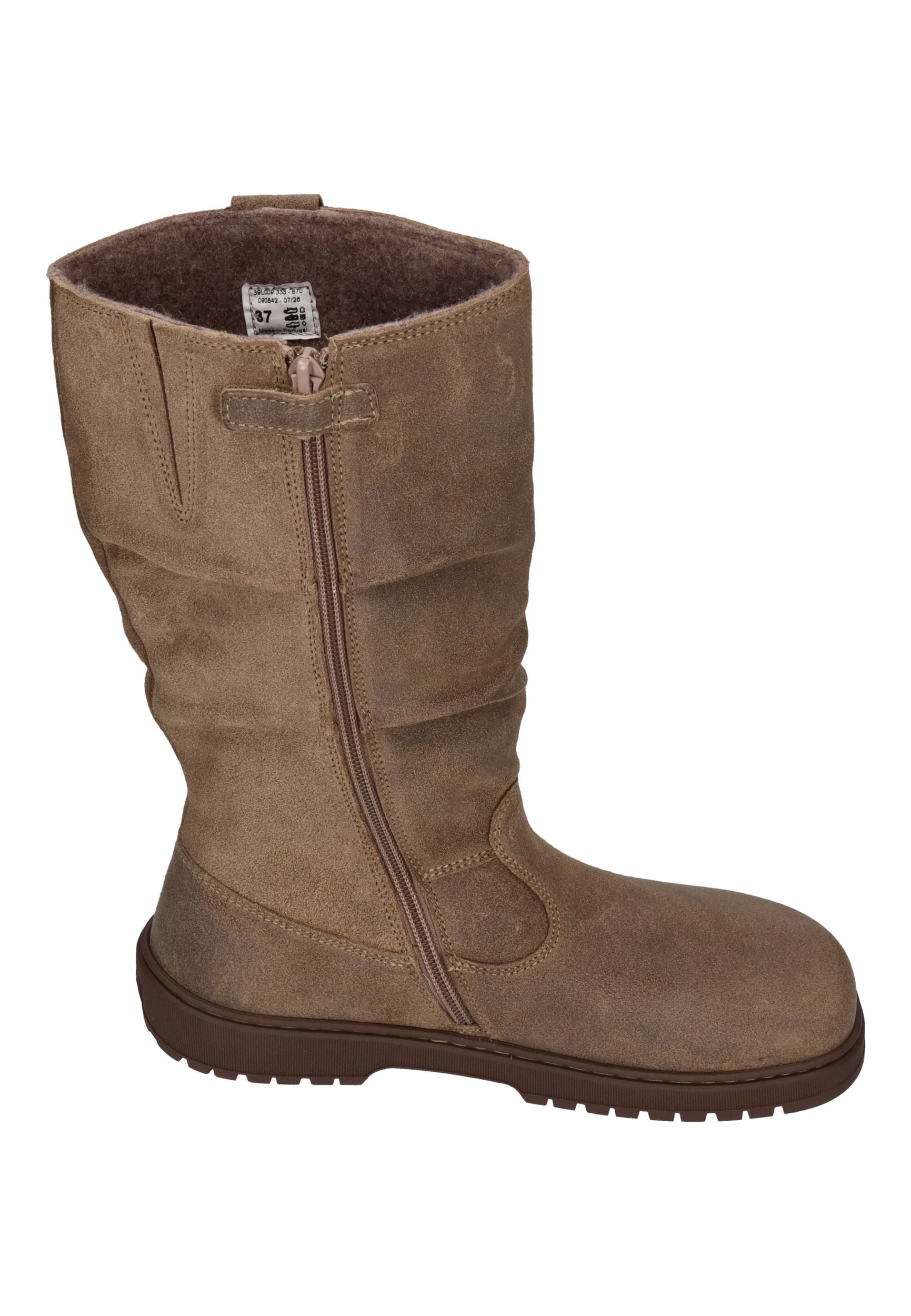 KOEL Damen gefütterte Barefoot Stiefel GLYRA FELT taupe