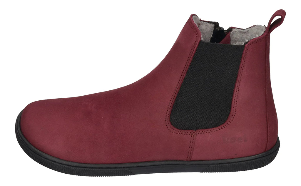 KOEL Damenschuhe - Barefoot Booties FILAS MERINO bordo