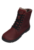 KOEL Damen gefütterte Barefoot Schnürboots GALYON WOOL bordo