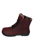 KOEL Damen gefütterte Barefoot Schnürboots GALYON WOOL bordo