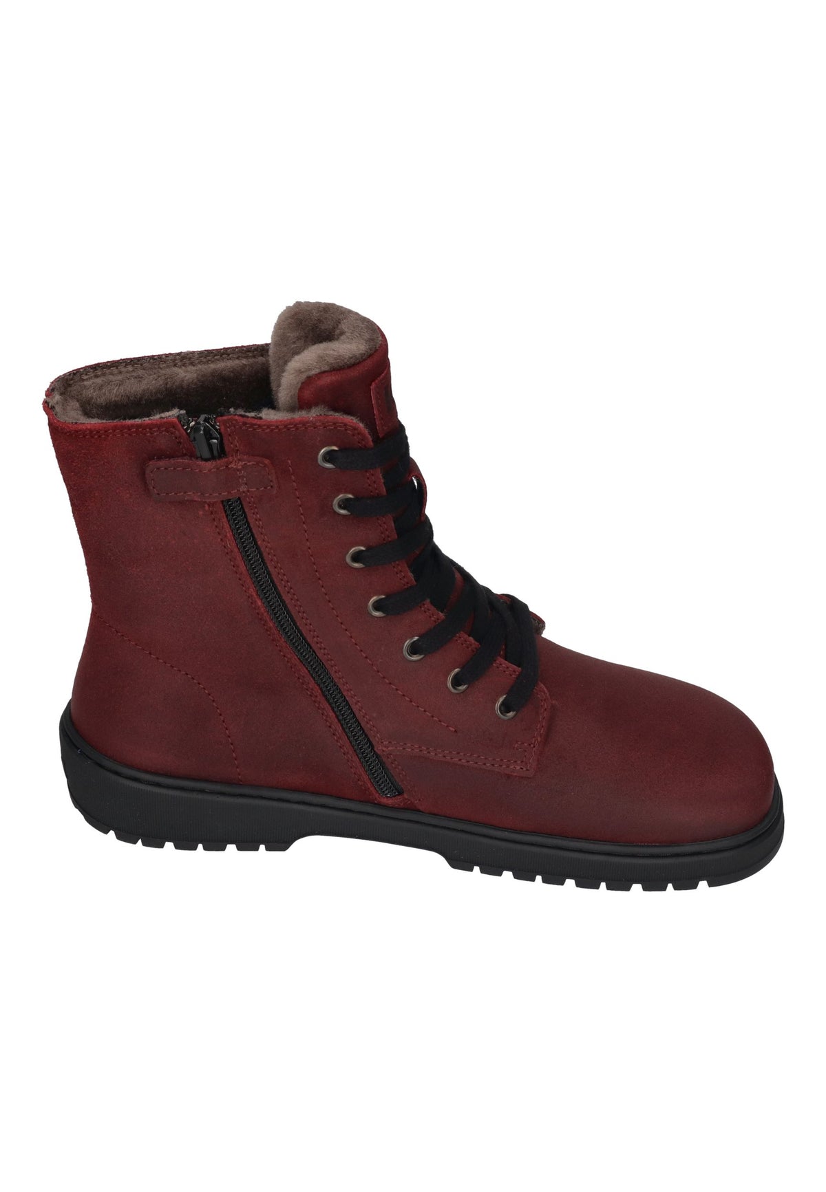 KOEL Damen gefütterte Barefoot Schnürboots GALYON WOOL bordo