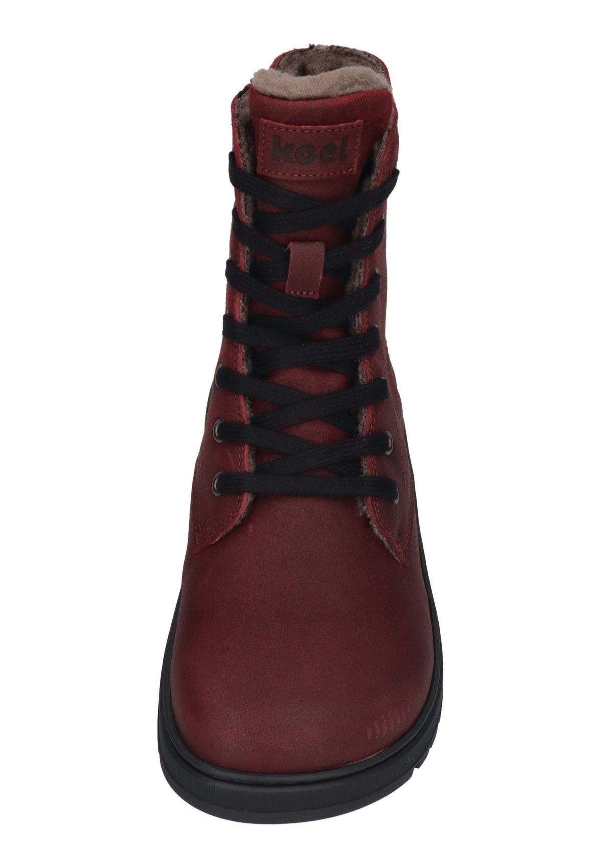 KOEL Damen gefütterte Barefoot Schnürboots GALYON WOOL bordo
