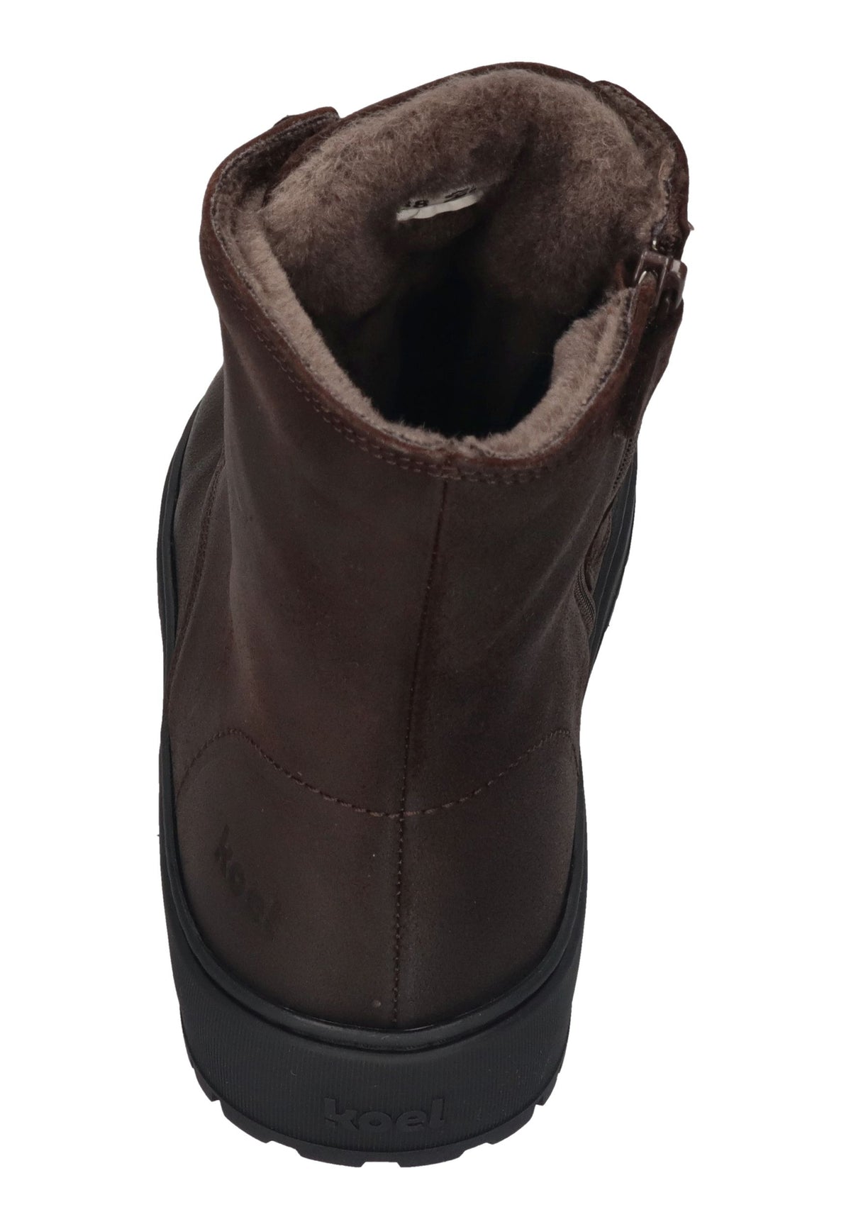 KOEL Damen gefütterte Barefoot Schnürboots GALYON WOOL chocolate