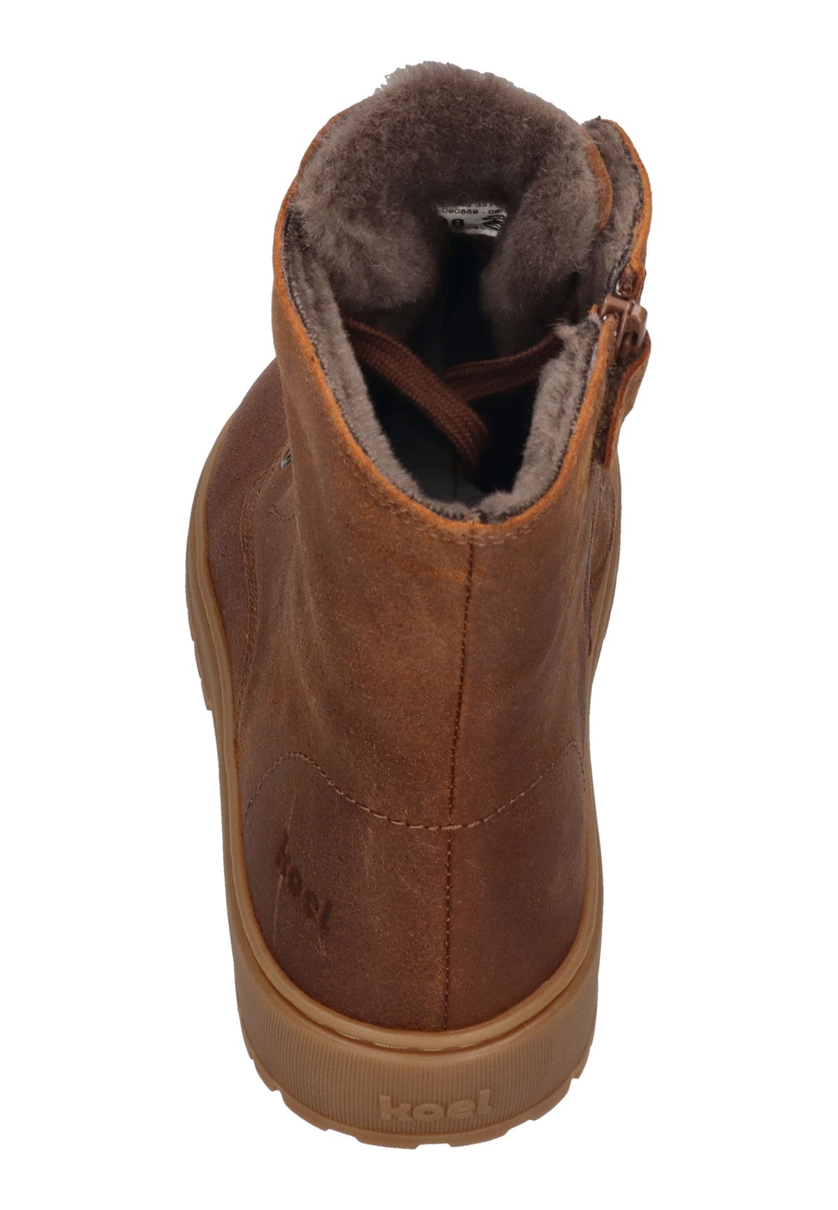 KOEL Damen gefütterte Barefoot Schnürboots GALYON WOOL cognac