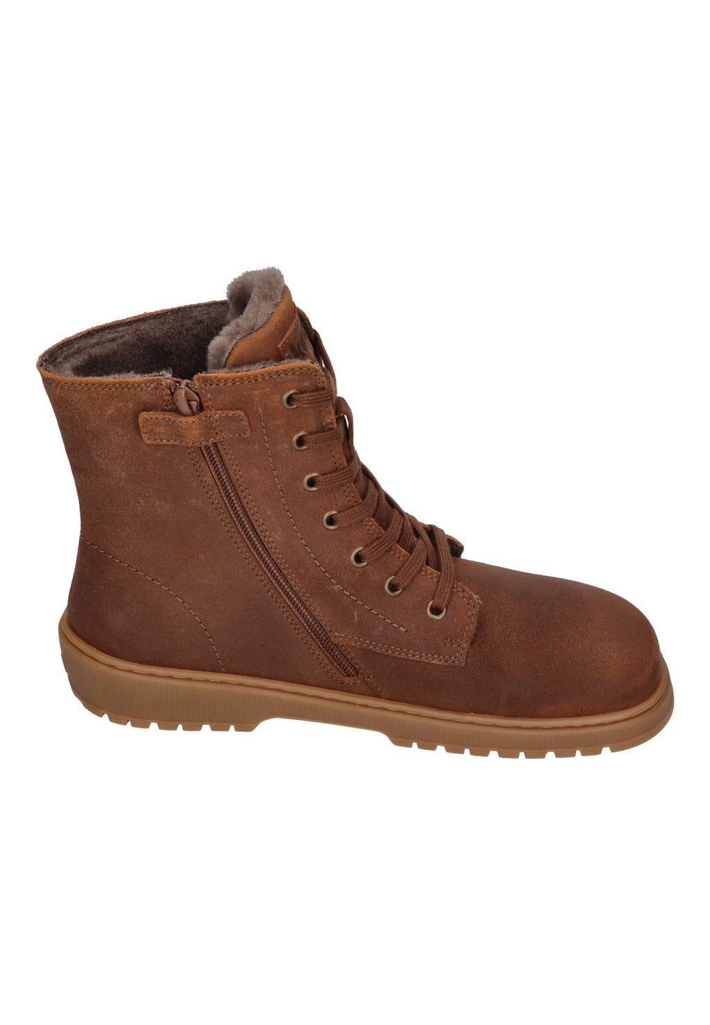 KOEL Damen gefütterte Barefoot Schnürboots GALYON WOOL cognac