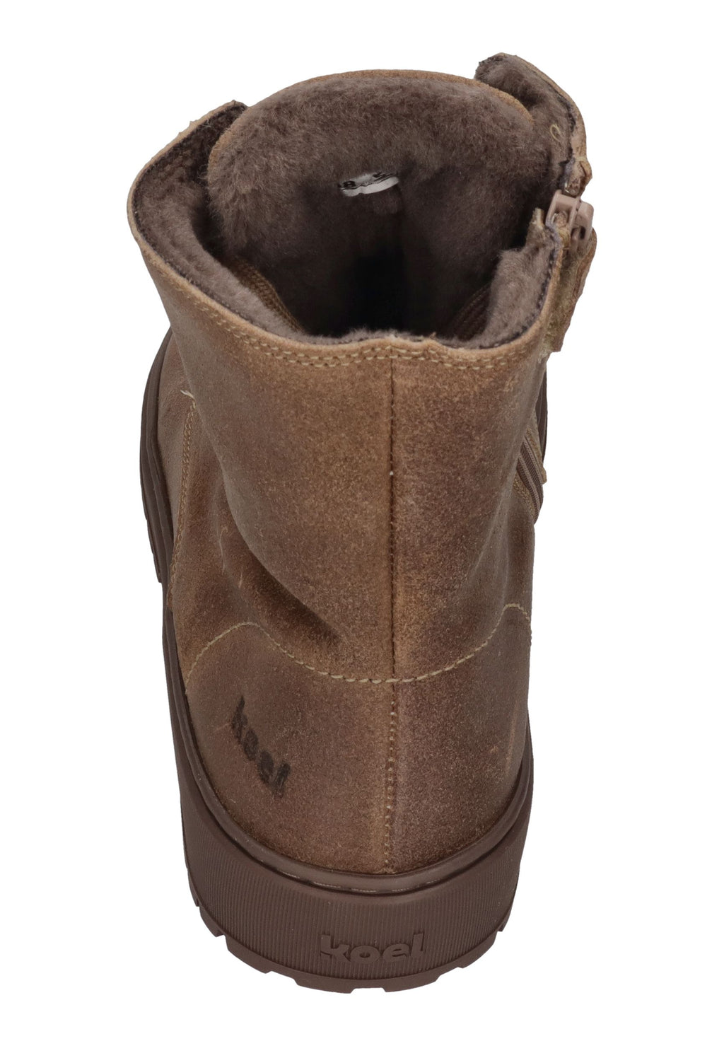 KOEL Damen gefütterte Barefoot Schnürboots GALYON WOOL taupe