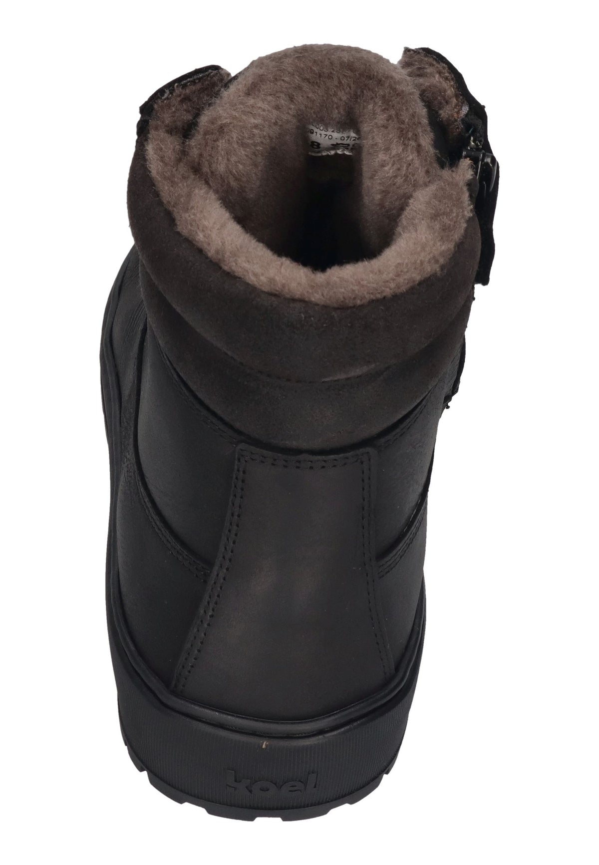 KOEL Damen gefütterte Barefoot Schnürboots GRAVON WOOL black