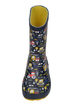 KOEL Kinder Barefoot Gummistiefel WINI TRACTOR V2 print blue