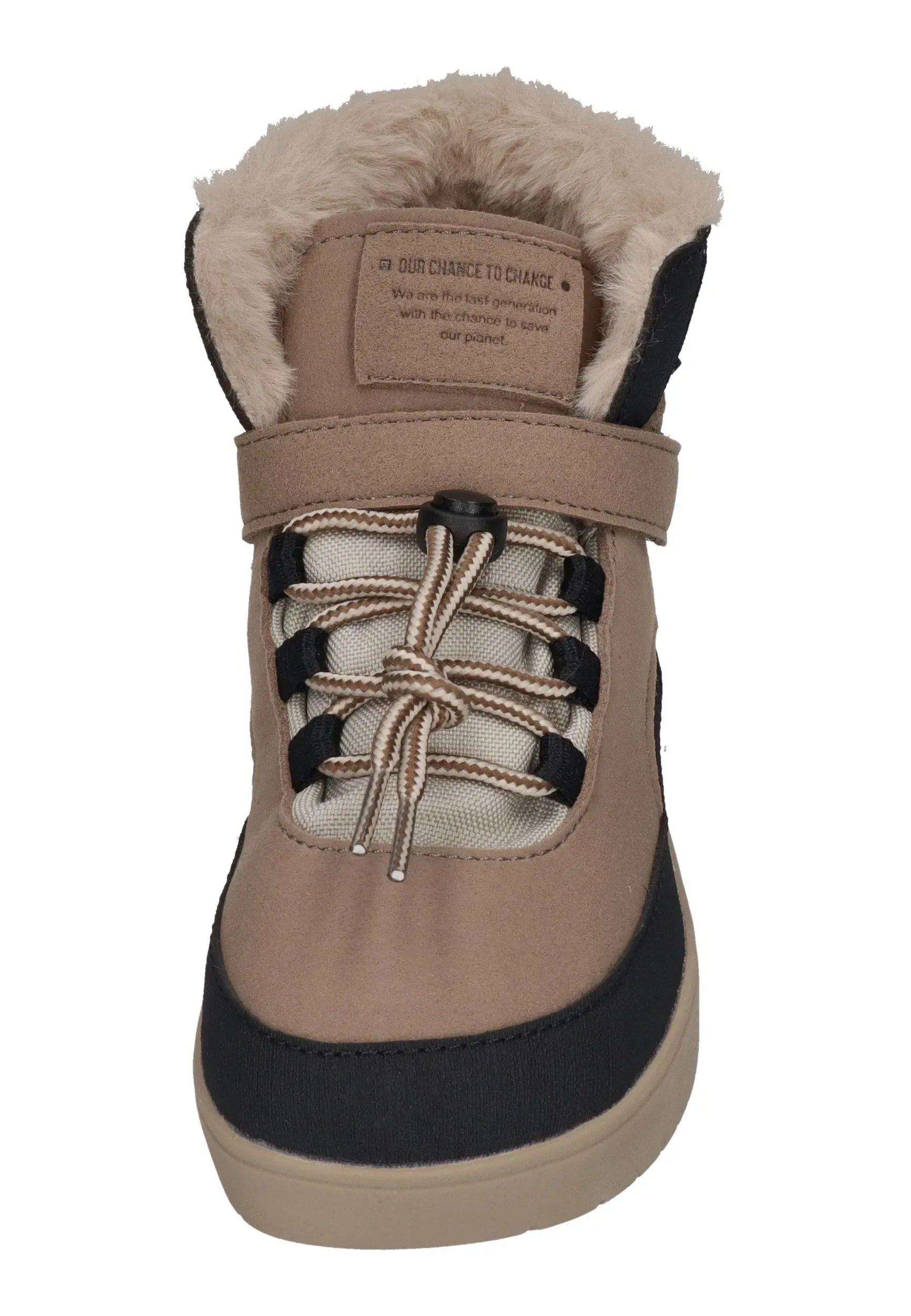 MURIS vegane, wasserdichte Barefoot Kinder Booties BALTIC Junior warm taupe