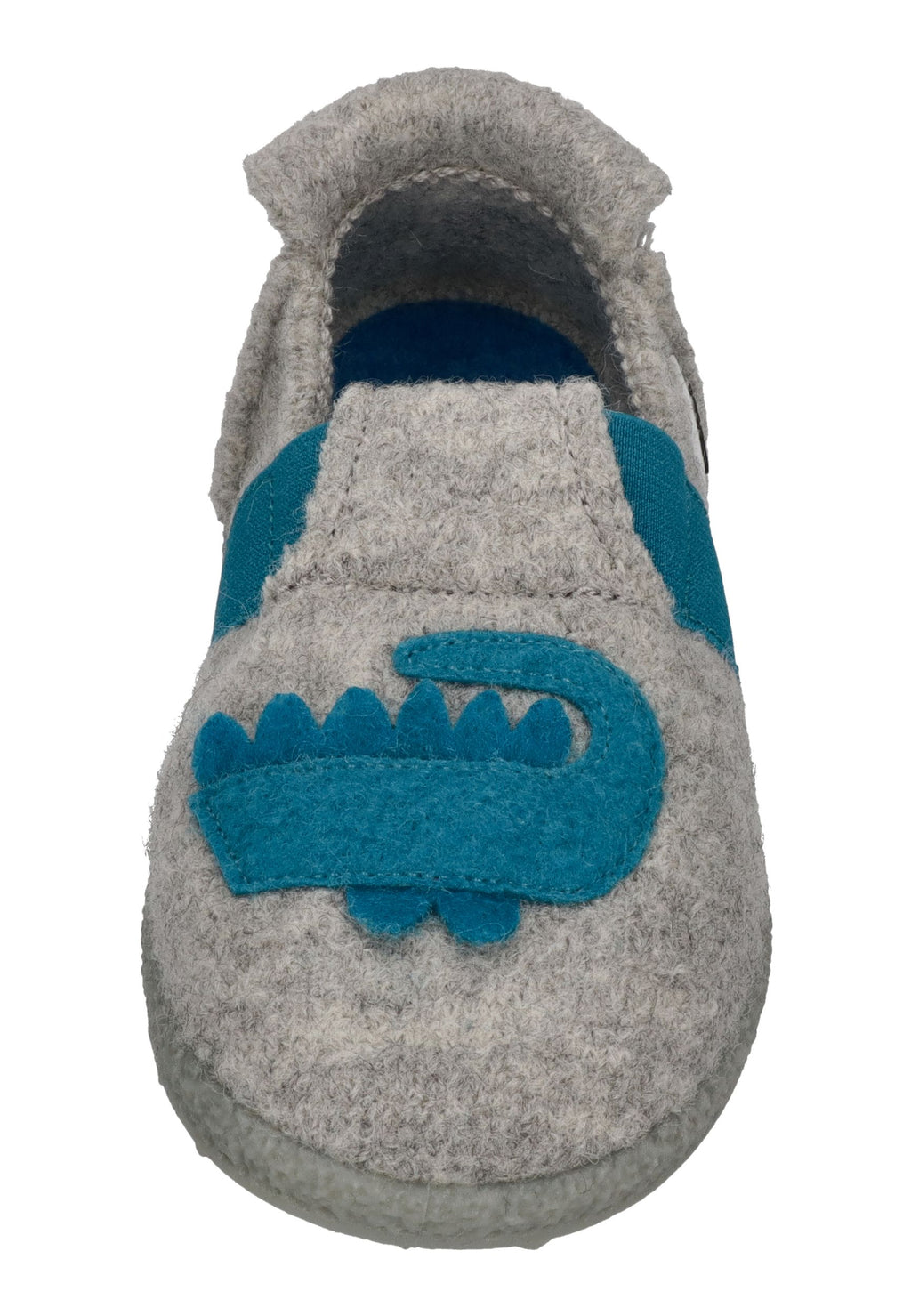 NANGA Kinder Hausschuhe Schurwolle FUNNY CROCO 2.0 hellgrau