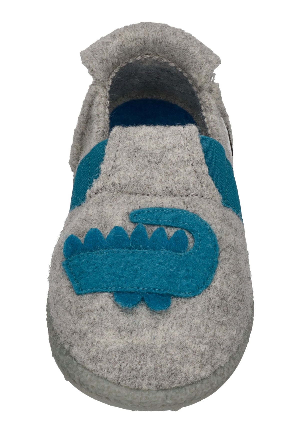 NANGA Kinder Hausschuhe Schurwolle FUNNY CROCO 2.0 hellgrau