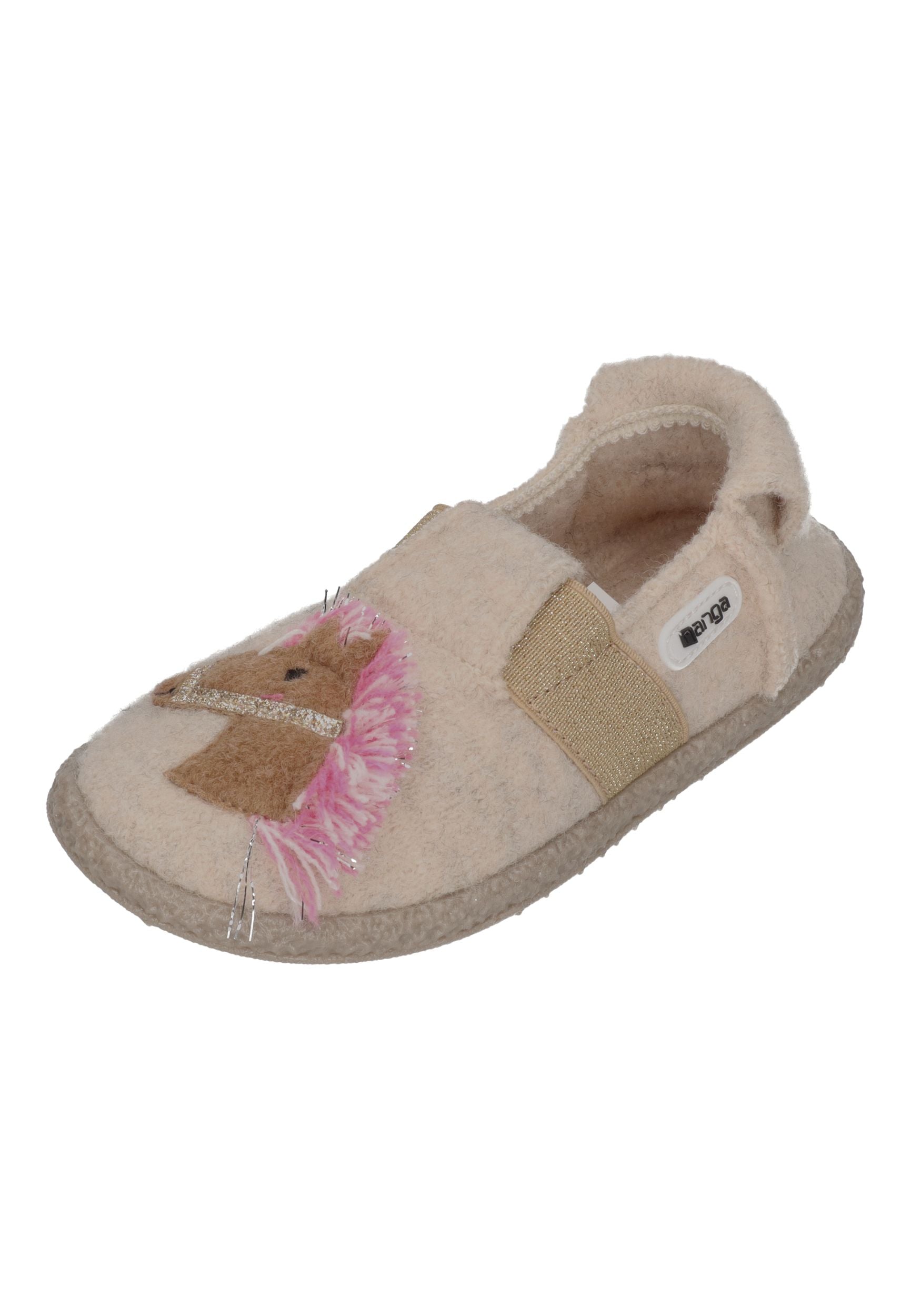 NANGA Kinder Hausschuhe Schurwolle LITTLE HORSE 2.0 beige melé