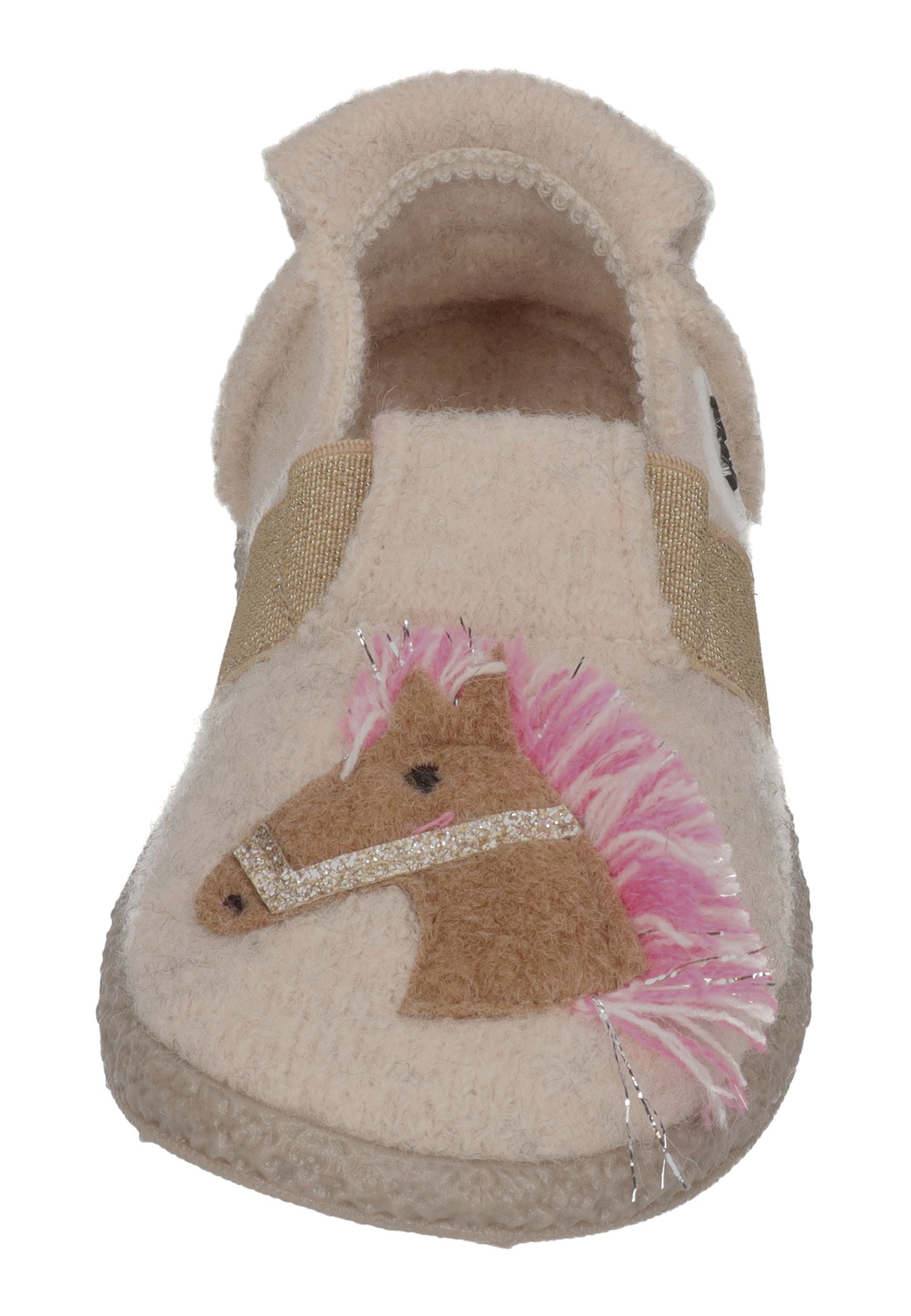 NANGA Kinder Hausschuhe Schurwolle LITTLE HORSE 2.0 beige melé