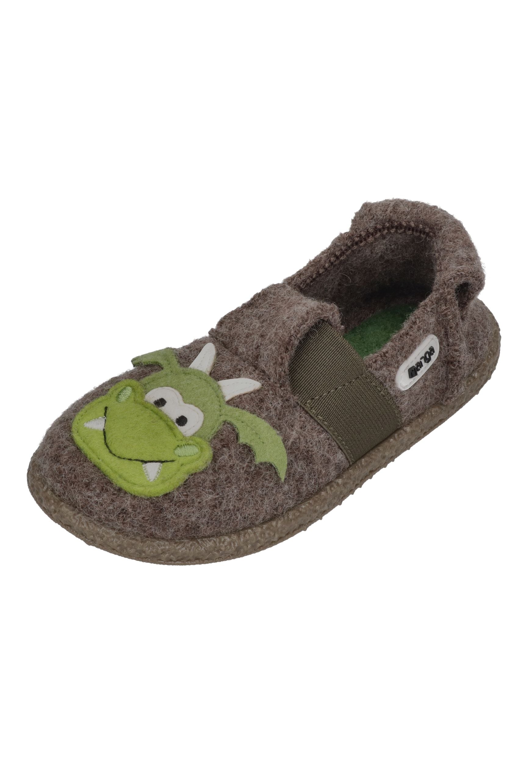 NANGA Kinder Hausschuhe Schurwolle MAGIC DRAGON 2.0 braun
