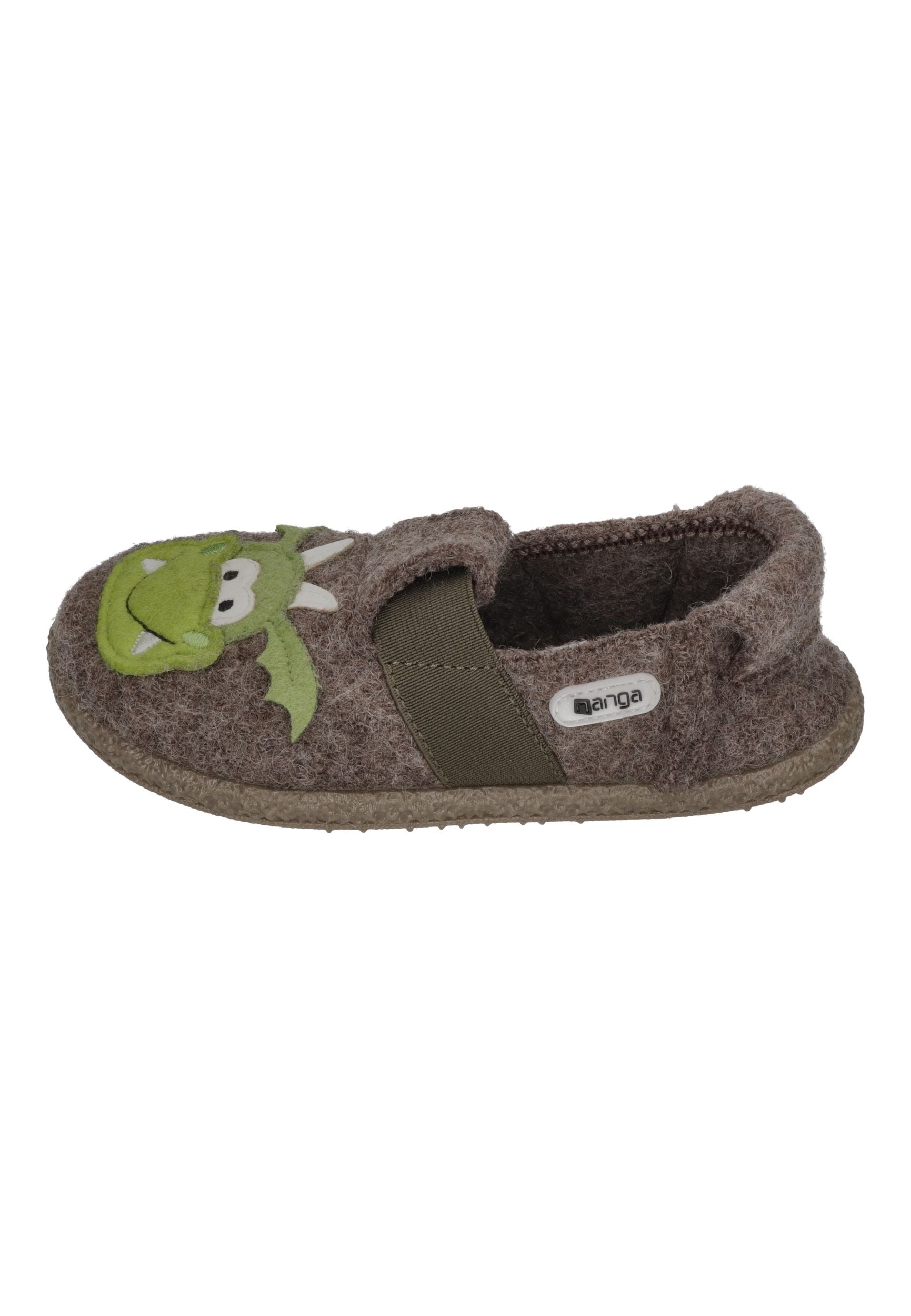 NANGA Kinder Hausschuhe Schurwolle MAGIC DRAGON 2.0 braun