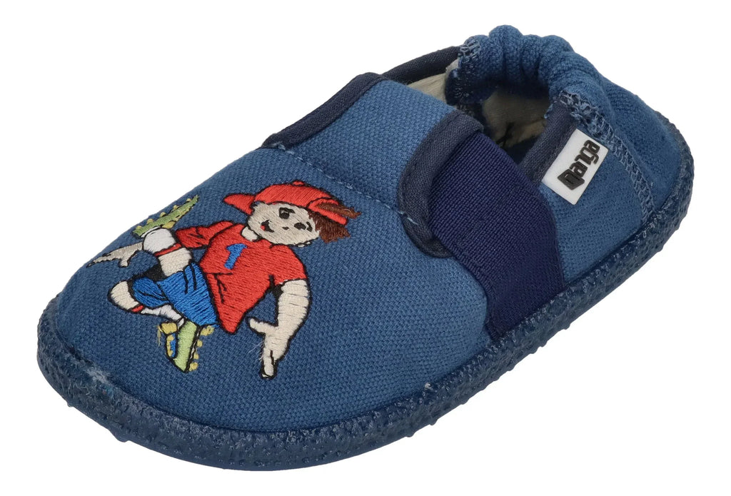 NANGA Kinder - Hausschuhe FUSSBALLER 2.0 mittelblau