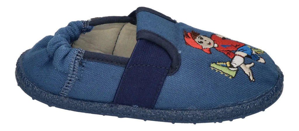 NANGA Kinder - Hausschuhe FUSSBALLER 2.0 mittelblau