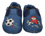 NANGA Kinder - Hausschuhe FUSSBALLER 2.0 mittelblau