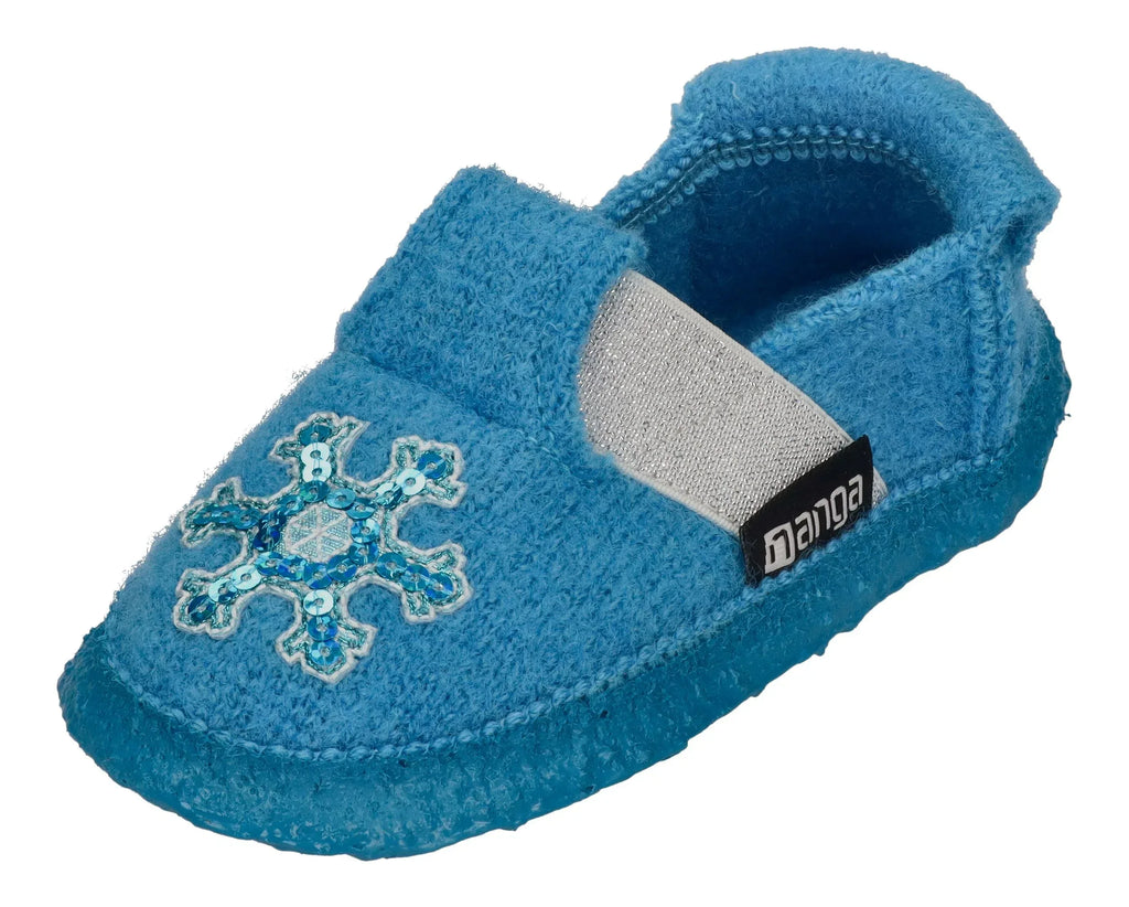 NANGA Kinder - Hausschuhe SNOWFLAKE - türkis