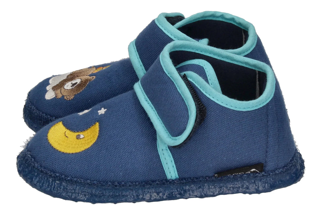 NANGA Kinderschuhe - Hausschuhe BÄRCHEN - blau-1