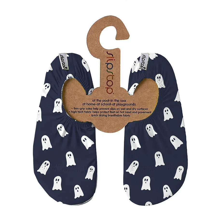 SLIPSTOP Kinder Hausschuhe Badeschuhe Navy Ghosts dunkelblau