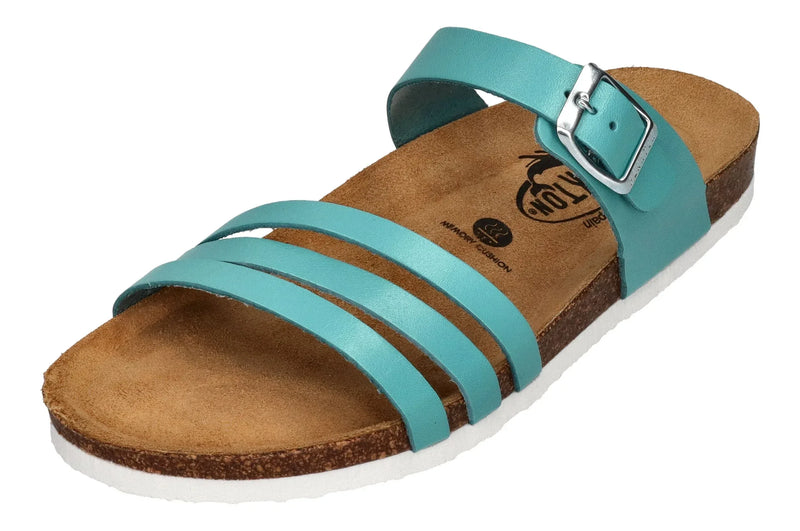 PLAKTON Damen Pantoletten BERTA 185862 aqua