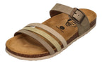 PLAKTON Damen Pantoletten BERTA 185862 kaki kiwi beige