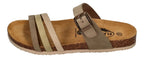 PLAKTON Damen Pantoletten BERTA 185862 kaki kiwi beige