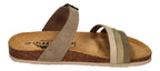PLAKTON Damen Pantoletten BERTA 185862 kaki kiwi beige