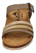 PLAKTON Damen Pantoletten BERTA 185862 kaki kiwi beige