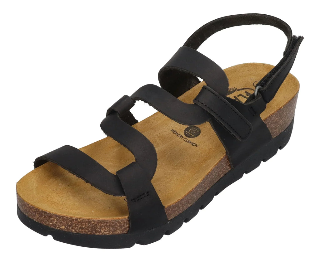 PLAKTON Damen Sandaletten CURVI 352005 negro