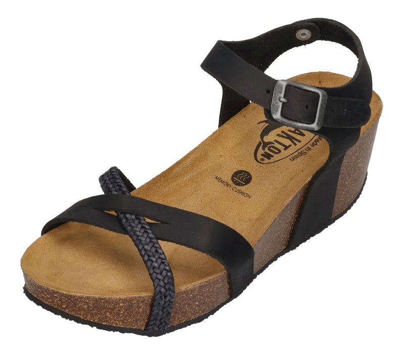 PLAKTON Damen Sandaletten SO FINAL 875087 trenza negro