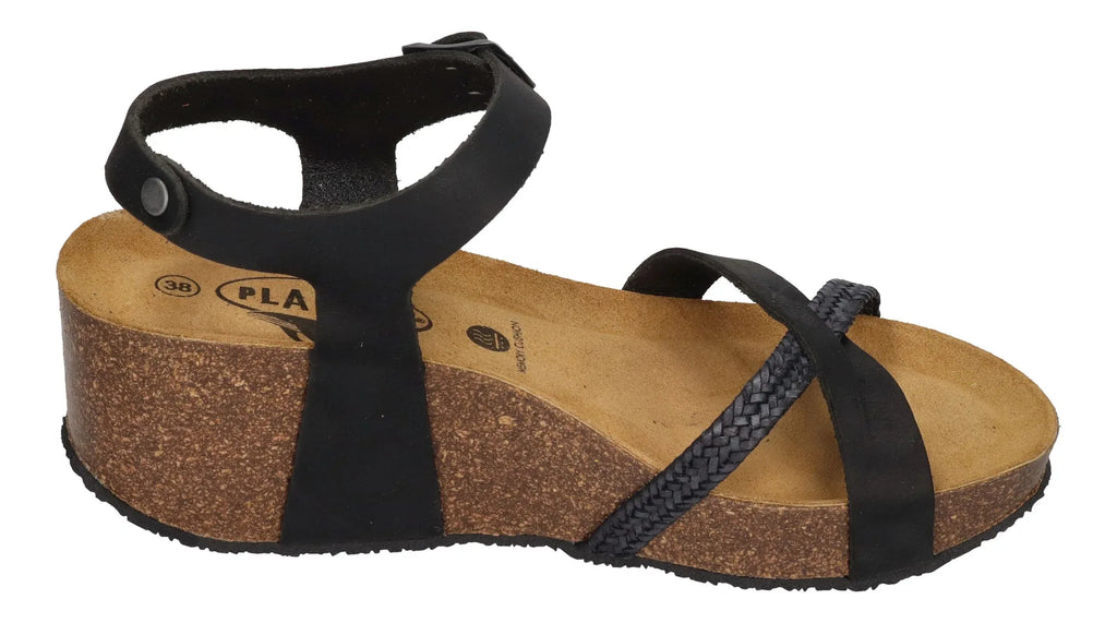 PLAKTON Damen Sandaletten SO FINAL 875087 trenza negro