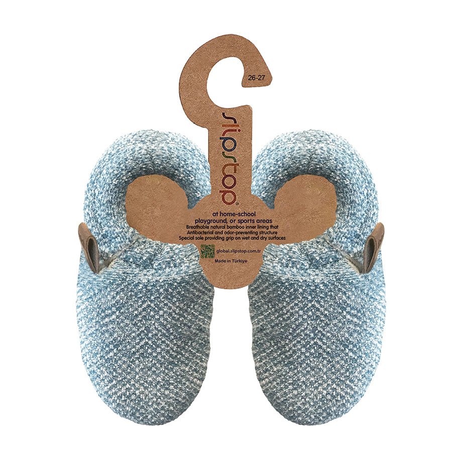 SLIPSTOP Kinder Hausschuhe Bootie PETROL blaugrau