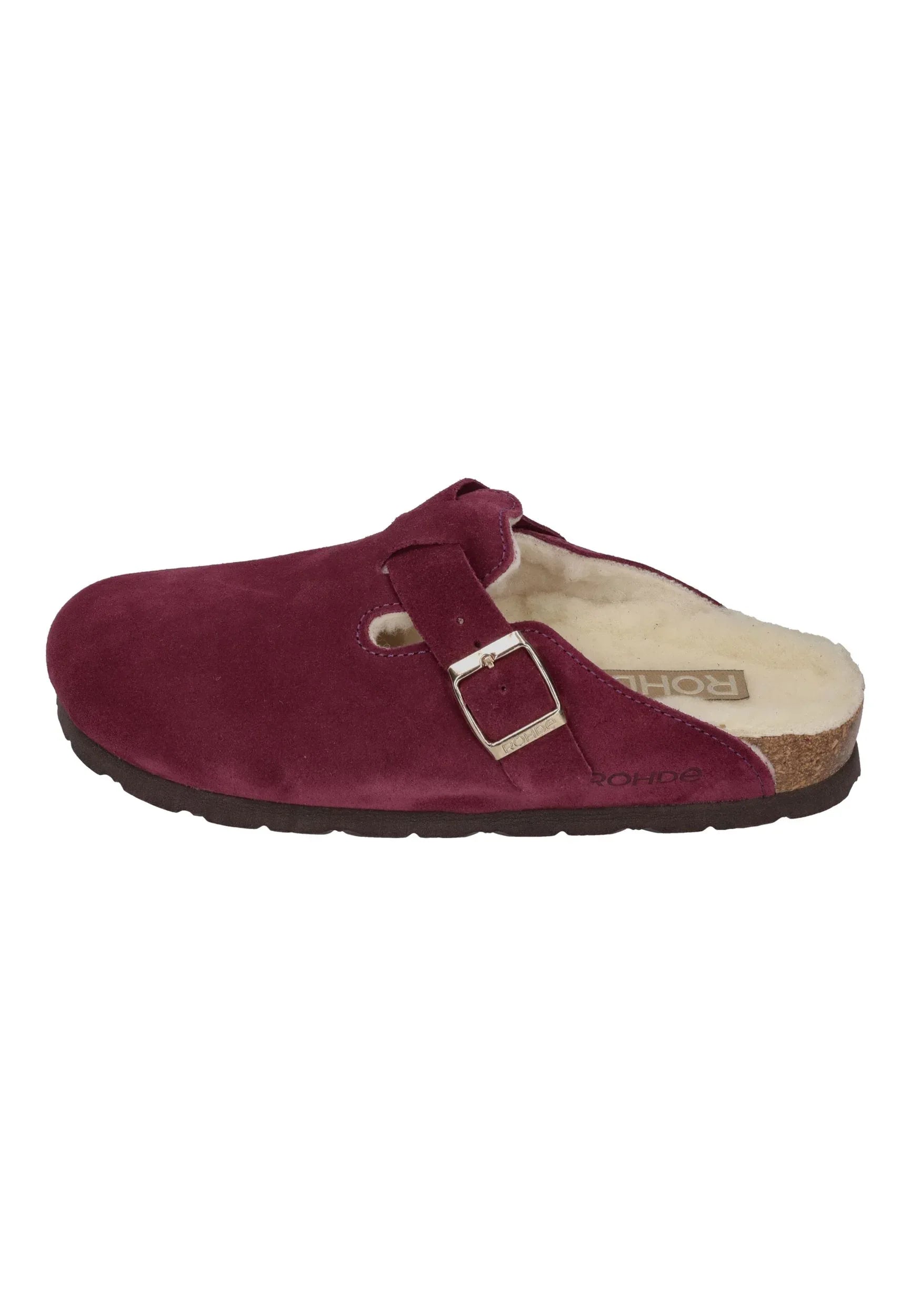 ROHDE Damen gefütterte Clogs - Hausschuhe ALBA 6069-58 aubergine