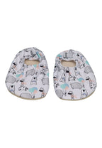 SLIPSTOP Kinder Hausschuhe Badeschuhe CHICO Wildtiere hellgrau
