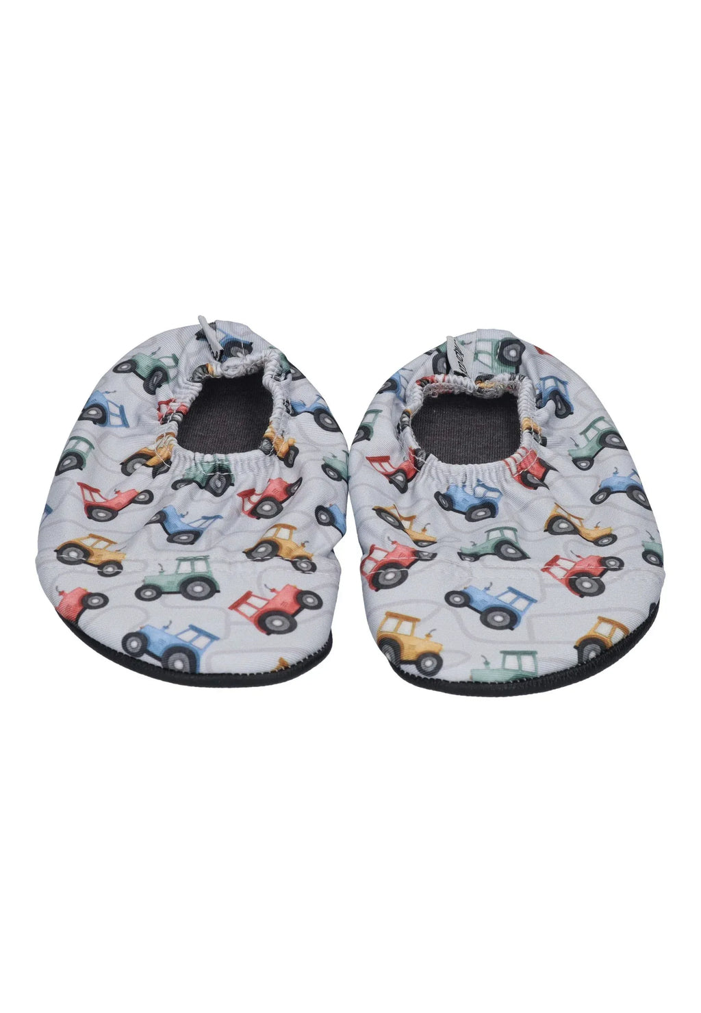 SLIPSTOP Kinder Hausschuhe Badeschuhe HARVESTER Traktoren Grau