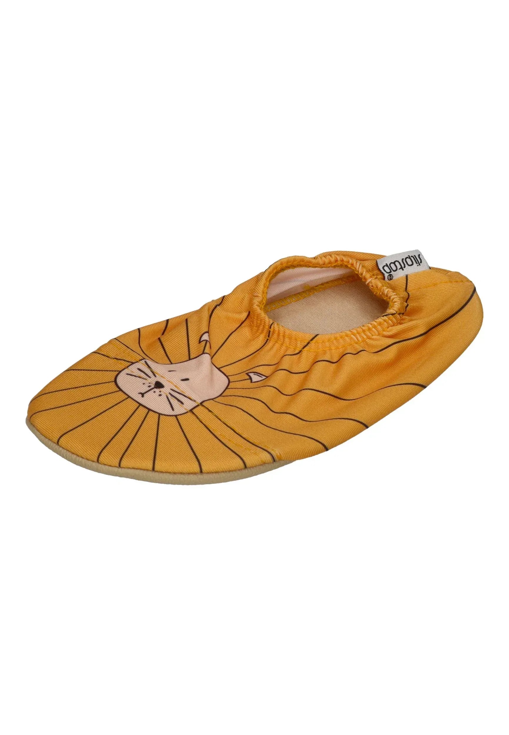 SLIPSTOP Kinder Hausschuhe Badeschuhe LEO Löwe gelb