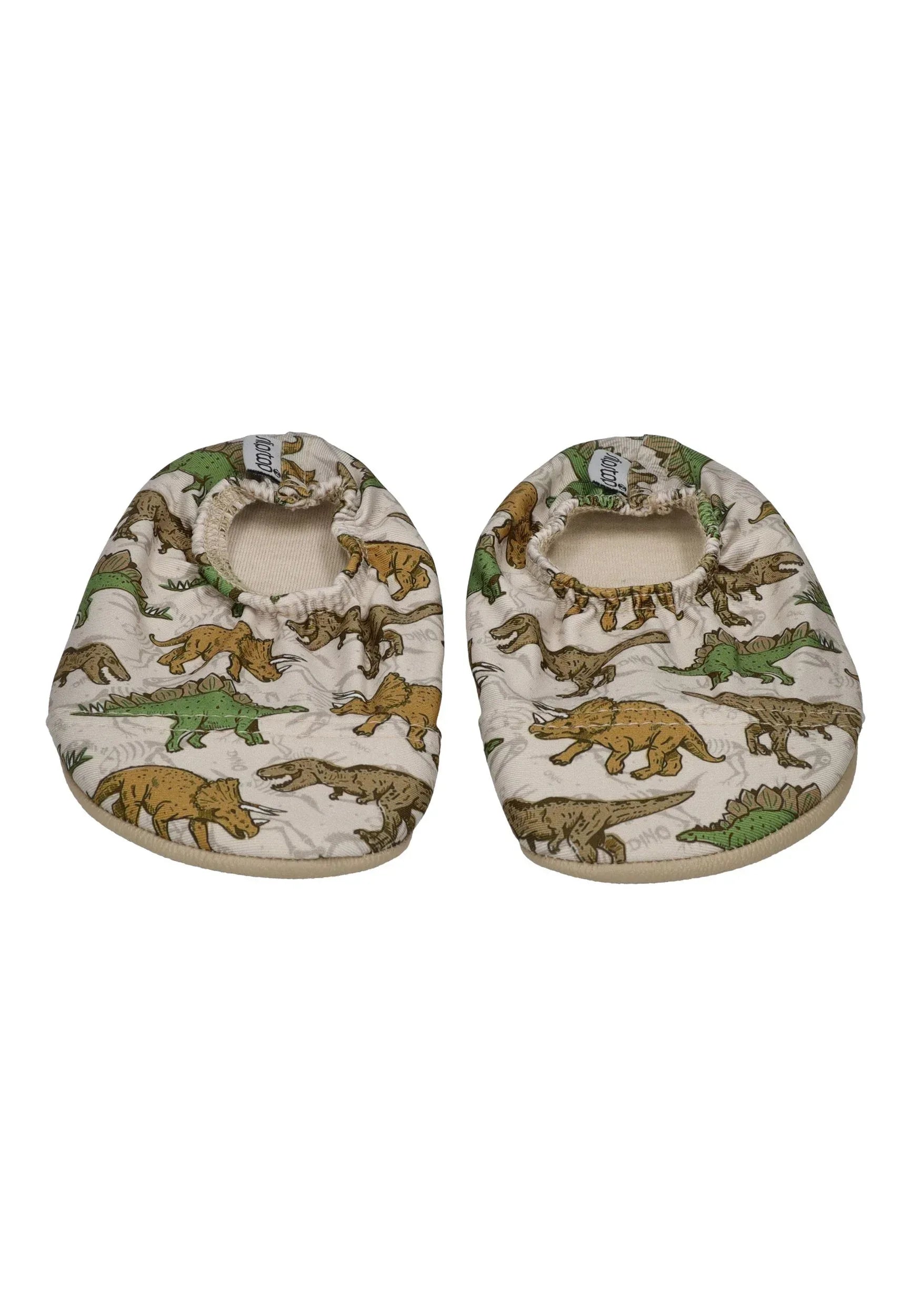 SLIPSTOP Kinder Hausschuhe Badeschuhe PALEOS Dinosaurier Beige