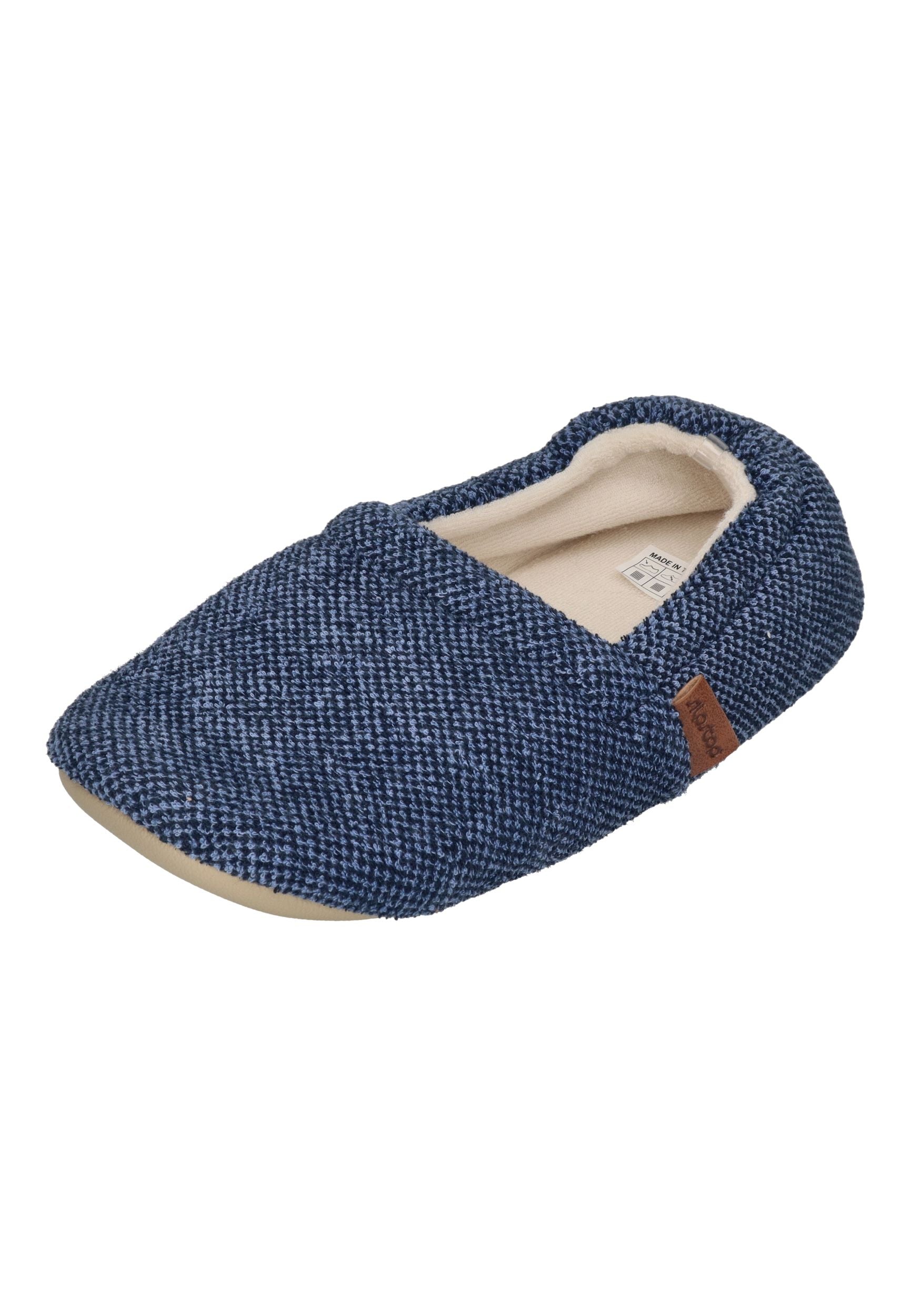 SLIPSTOP Erwachsene Hausschuhe Bootie INDIGO dunkelblau meliert