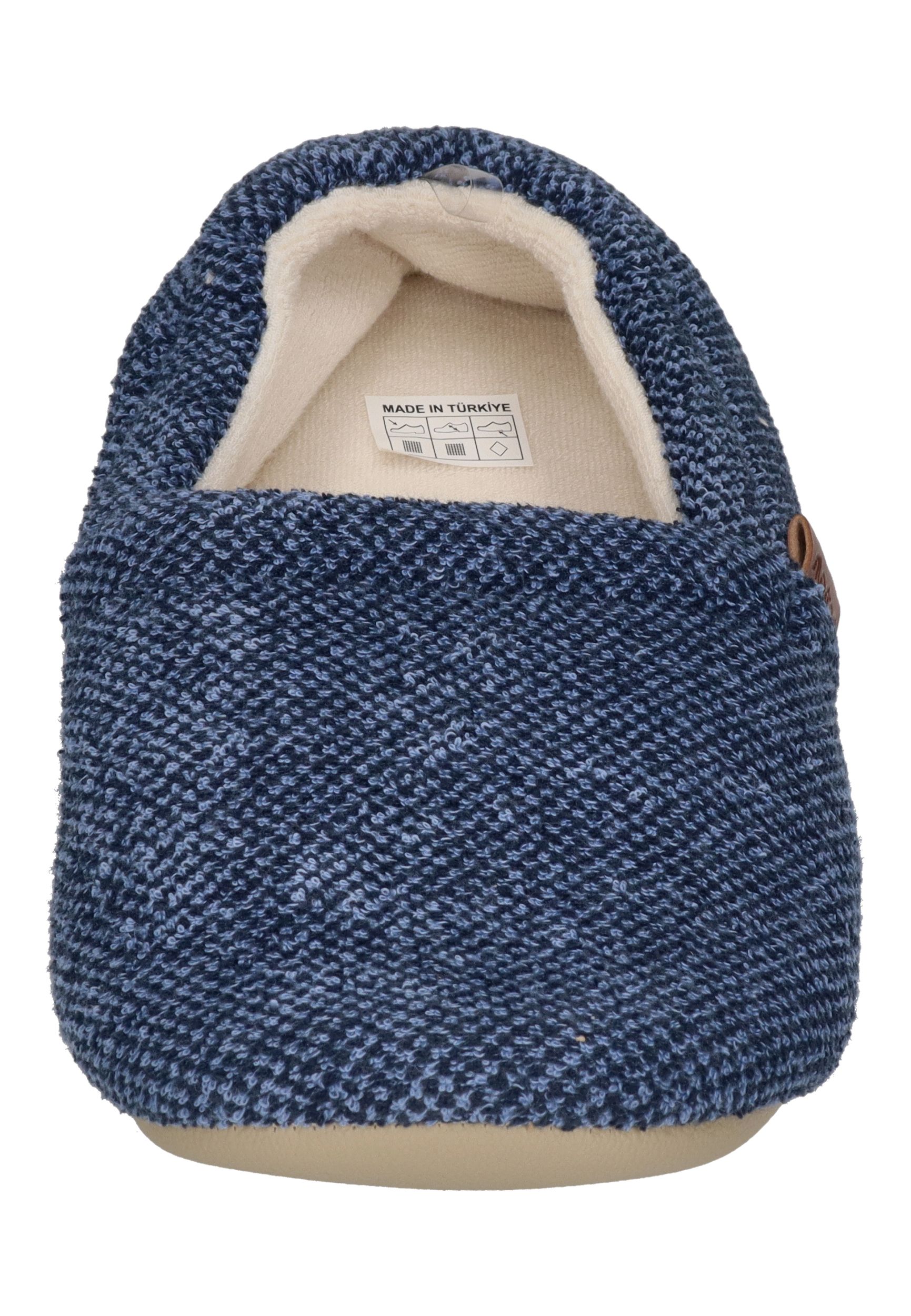 SLIPSTOP Erwachsene Hausschuhe Bootie INDIGO dunkelblau meliert