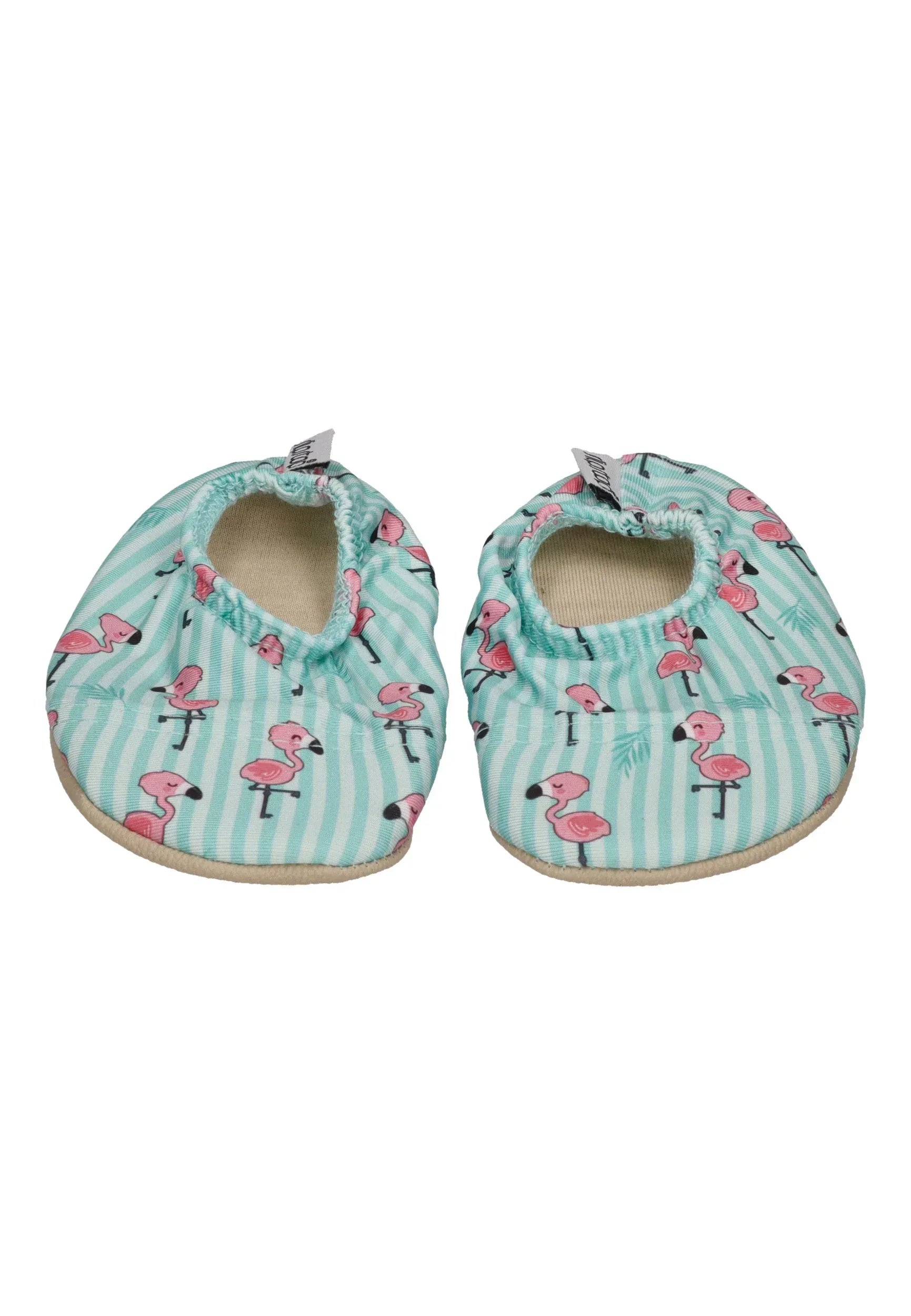 SLIPSTOP Hausschuhe Badeschuhe DILLY Flamingos mint rosa