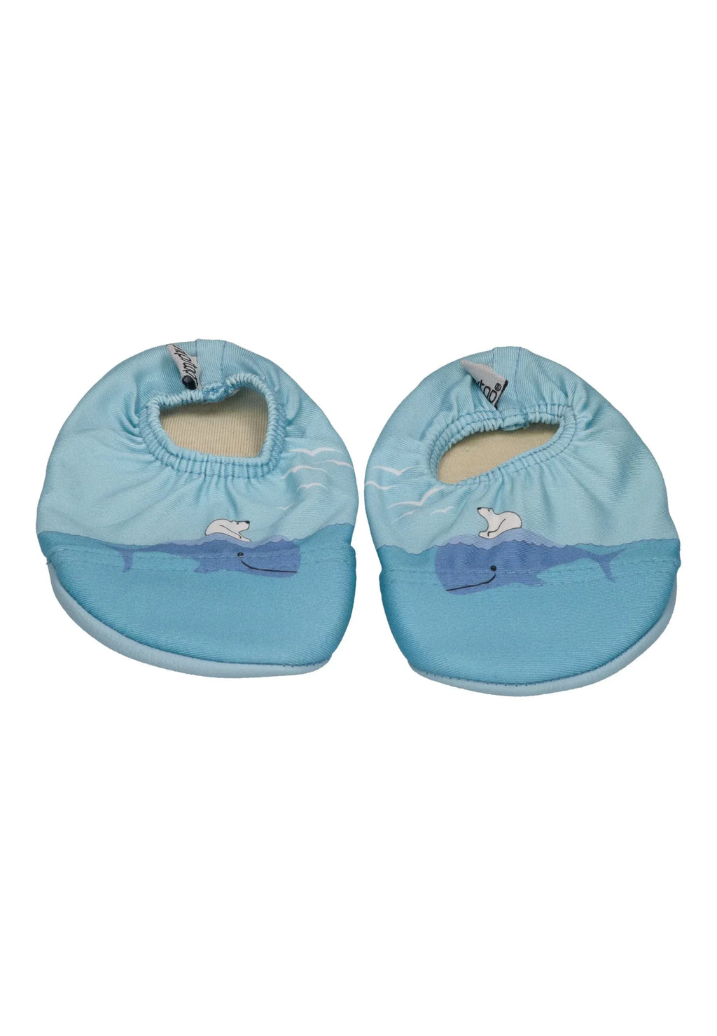 SLIPSTOP Kinder Hausschuhe Badeschuhe ALASKA Eisbär und Wal blue