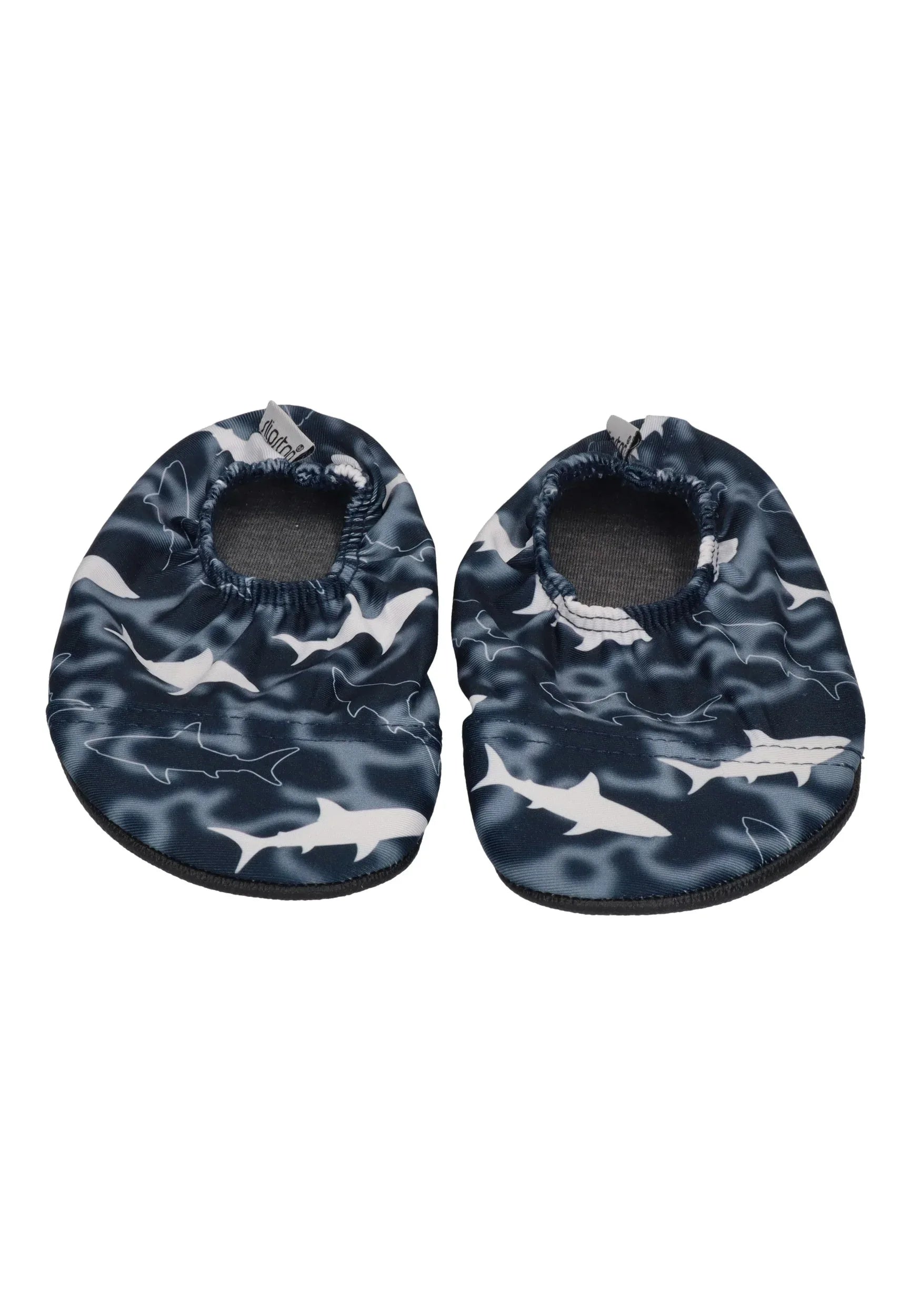 SLIPSTOP Kinder Hausschuhe Badeschuhe Big White Haie schwarz weiß