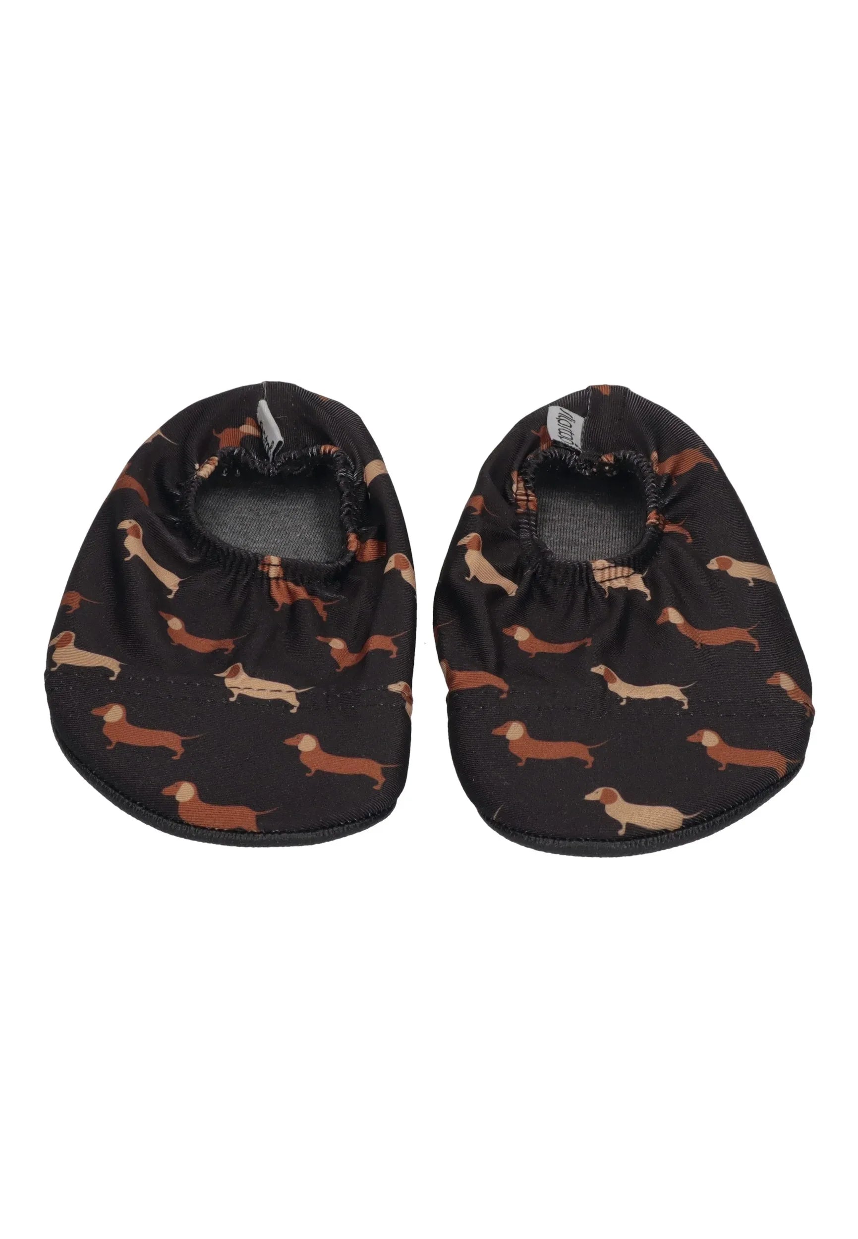 SLIPSTOP Kinder Hausschuhe Badeschuhe Black Teckles Dackel schwarz