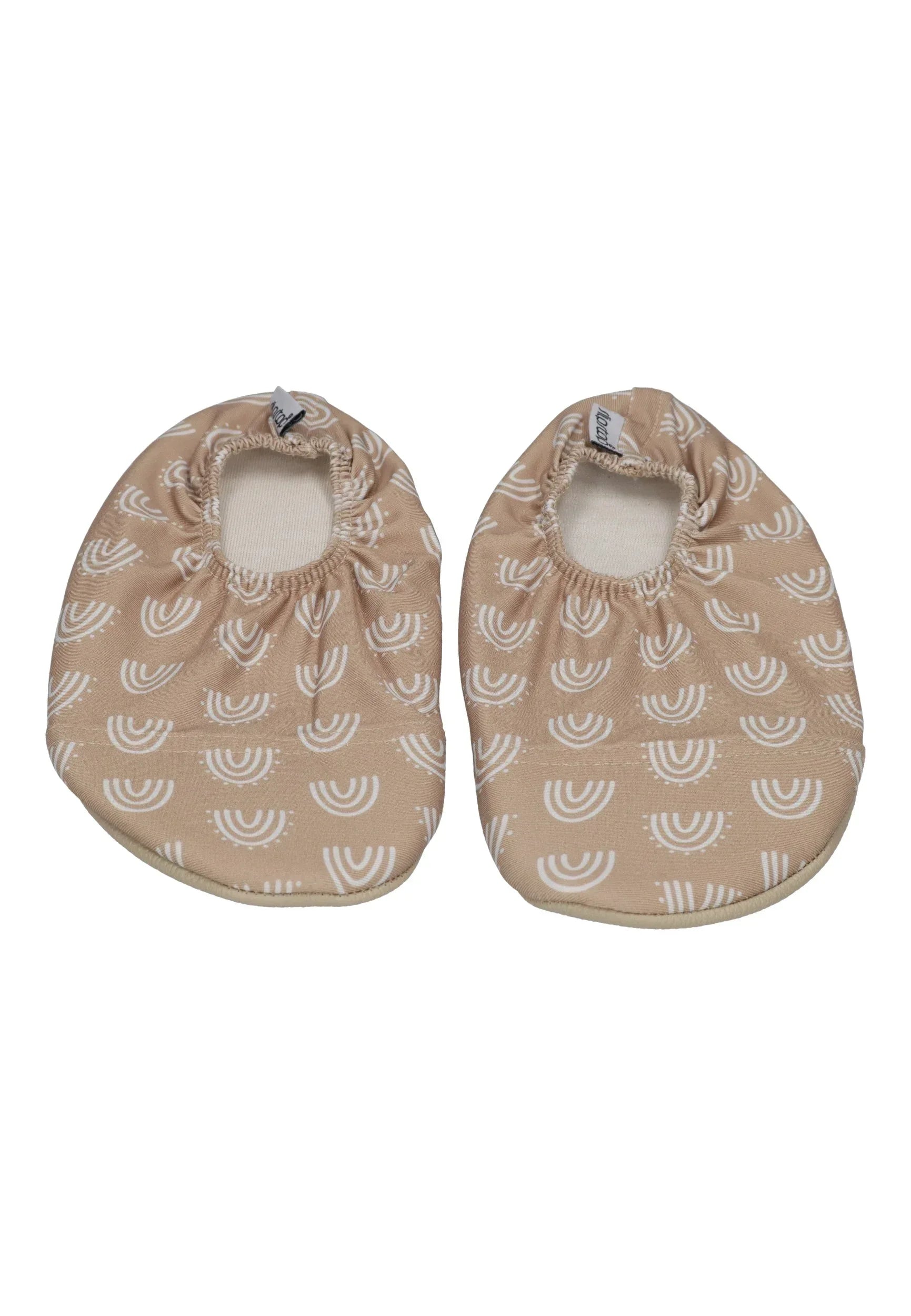 SLIPSTOP Kinder Hausschuhe Badeschuhe CARAMEL Regenbogen beige
