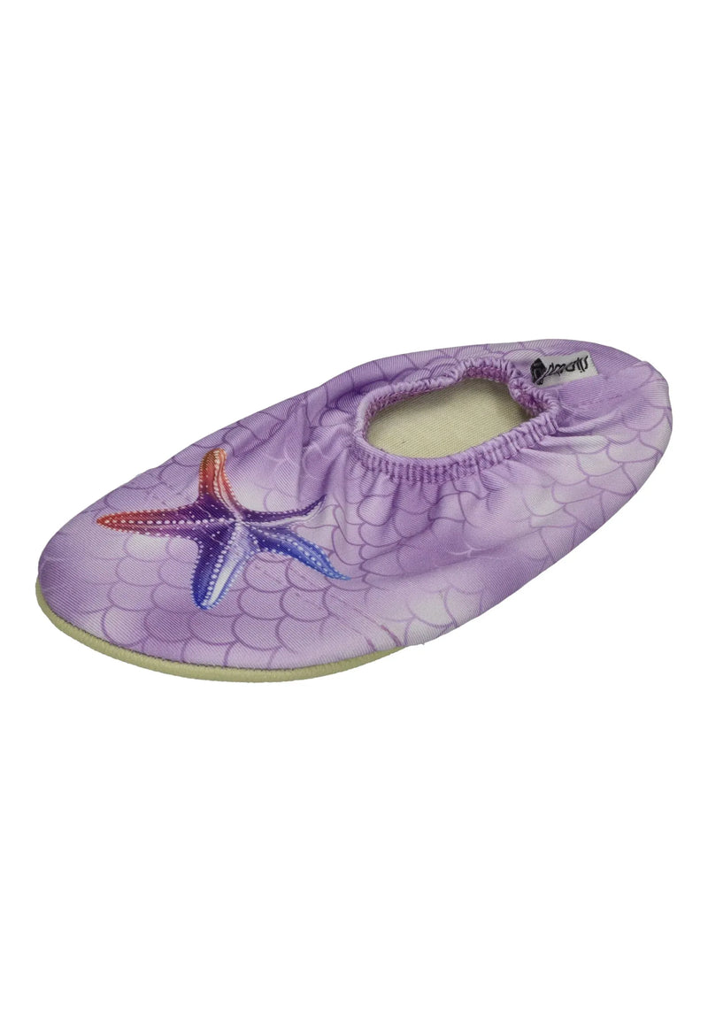 SLIPSTOP Kinder Hausschuhe Badeschuhe Delicate Seestern lila