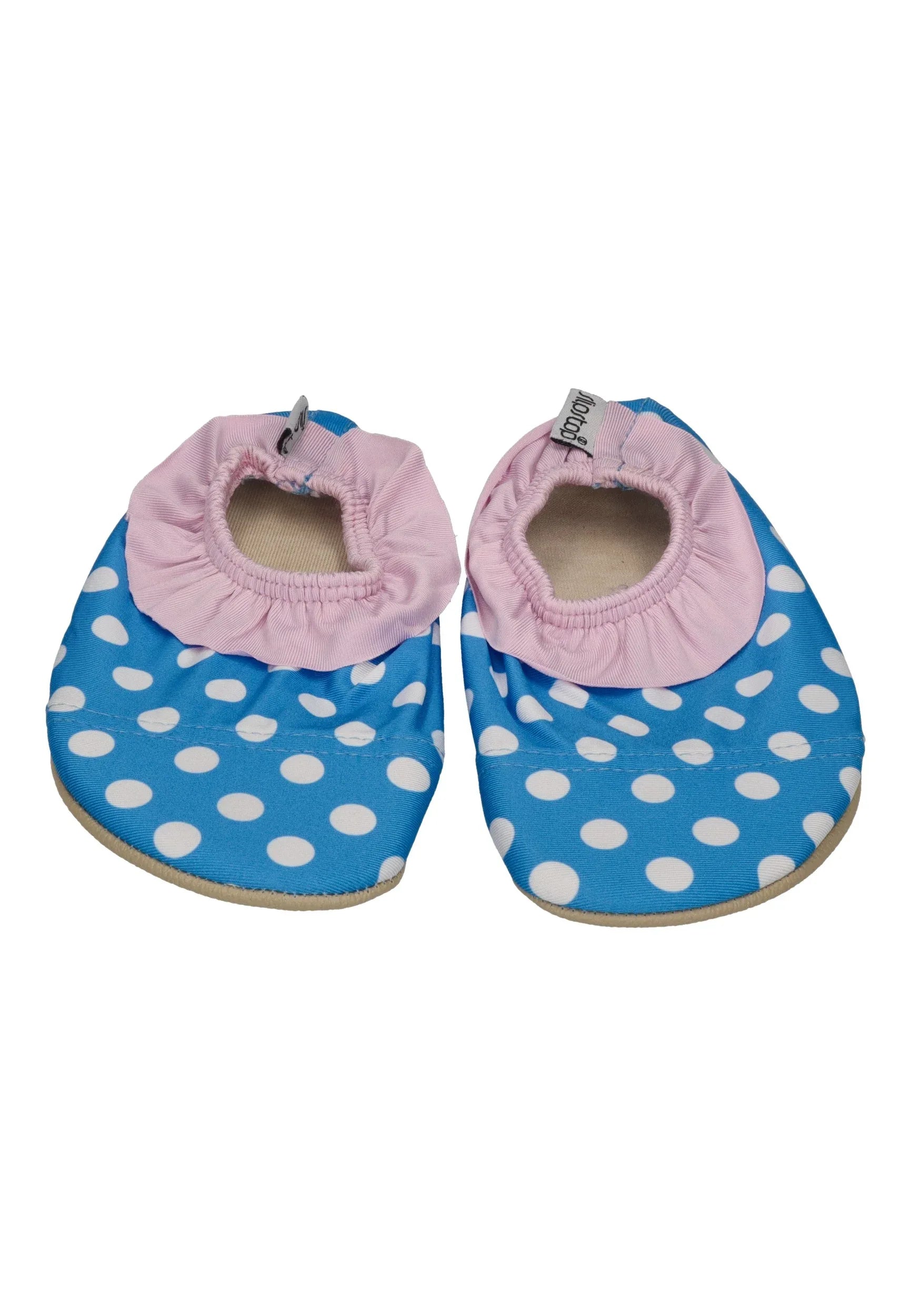 SLIPSTOP Kinder Hausschuhe Badeschuhe Dotty blau rosa