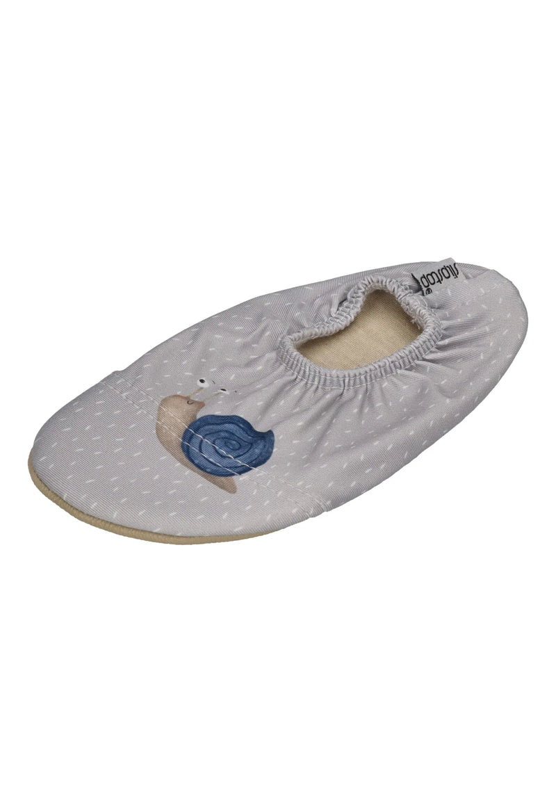 SLIPSTOP Kinder Hausschuhe Badeschuhe Escar Schnecke grau